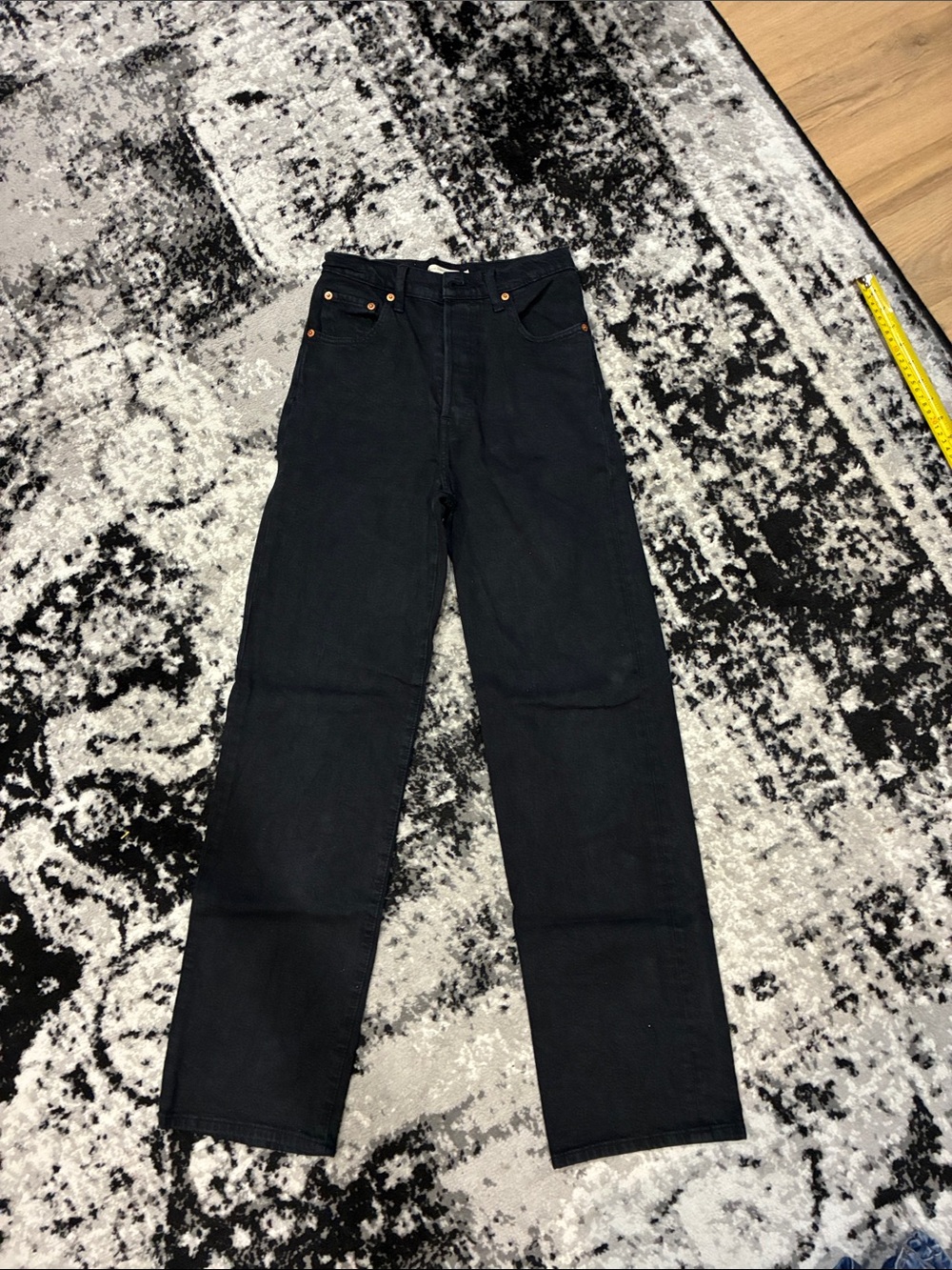 Levi's Women's Black Ribcage Straight Jeans 25x31